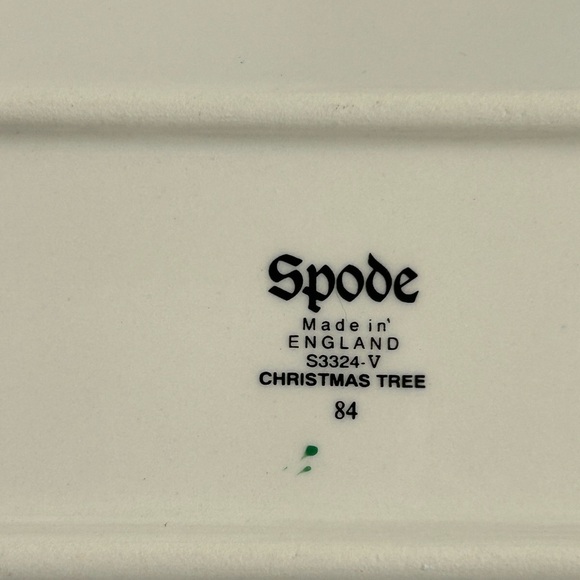 Vintage Spode England S3324T Christmas Tree Rectangular Tray *9" x 3" with Box - Picture 4 of 9